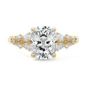 IGI Certi Rhodium <b>Cushion</b> Cut Lab Grown Diamond Cluster Engagement <b>Ring</b> 10K 14K 18K Gold 925 935 Silver Luxury Bridal Gift - Product Image 2