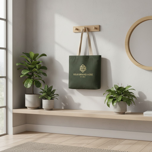 Sac fourre-tout personnalisé avec logo, sac à bandoulière en toile, sac de shopping décontracté, écologique, grand format, vert foncé, unisexe - Product Image 2