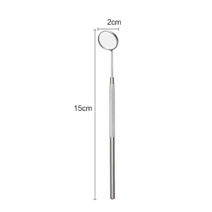 กระจกตรวจฟัน 15 ซม. ด้ามจับแบบ Ergonomic สีเงิน ลายกันลื่น ใช้งานด้วยมือ สองด้าน ป้องกันฝ้า ใช้ซ้ำได้ เครื่องมือผ่าตัดระดับ Class I - Product Image 1