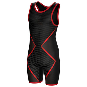 Singlet/Bib de lucha libre para hombre, 100% poliéster, impresión personalizada, secado rápido, transpirable, talla grande, tela de 220g - Product Image 5