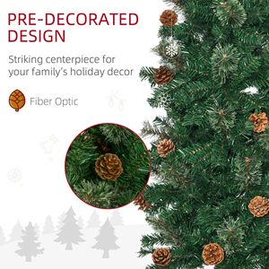 Albero di Natale Artificiale Verde con Aghi di Pino Sottili da 2,3 Metri, Rami Realistici e Base in Metallo per Decorazioni Natalizie - Product Image 6