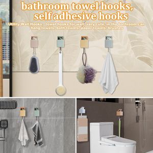 Set di 4 Ganci da Parete Creativi e Resistenti per Appendere Cappotti e Oggetti su Muro e Porta - Product Image 3