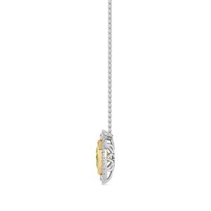 Colgante de diamante redondo cultivado en laboratorio, 1.53 CTW, oro bicolor de 18K (amarillo y blanco), joyería fina, accesorio para collar, ideal para bodas y fiestas. - Product Image 3