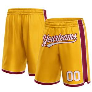 Yellow Mesh Basketball Shorts Men Custom Team Uniform <b>Athletic</b> Shorts Quick Dry Breathable Sportswear Bulk Factory Low MOQ - Product Image 1
