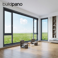 Ventana Abatible de Aluminio de Diseño Moderno para Villas, Insonorizada, con Persianas, para Hogares
