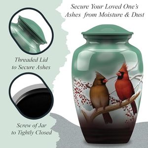 Signature Aluminum <b>Keepsake</b> <b>Memorial</b> Cremation Urn Ash Tribute Holder Featuring Decorative Lid Design And Elegant Finish - Product Image 2
