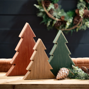 Décorations de Noël en bois en forme d'arbre, artisanat traditionnel, ornements de fête pour la maison et les fêtes, à prix avantageux - Product Image 4