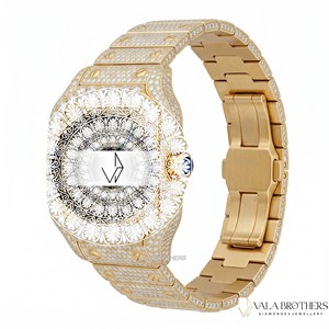 Montre Cartier de luxe en or jaune avec diamants, cadran carré, chiffres romains, mouvement à quartz, fermoir déployant, 42 mm, pour femme, alliage antique, bracelet de 20 mm - Product Image 2