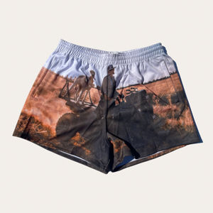 Pantalones Cortos de Rugby Personalizados de Alta Calidad, Diseño de Dos Tonos con Rayas Blancas y Negras, con Bolsillos, OEM 2026 - Product Image 1