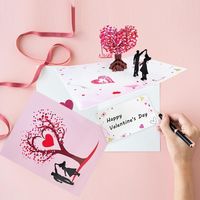 Kartu Ucapan 3D Pop-up Romantis Hari Valentine Buket Bunga Suvenir Hadiah untuk Hari PALING MANIS di Tahun Ini!