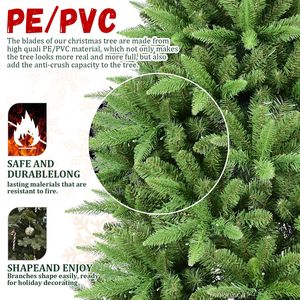 ต้นคริสต์มาสประดิษฐ์สีเขียว PVC ขนาด 4 ฟุต แบบไม่มีไฟ พร้อมกิ่งก้านผสม ต้นคริสต์มาสพร้อมบานพับโลหะและฐานพับได้ - Product Image 4