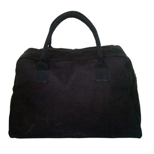 Bolsa de Lona Personalizada con Estampado de Rayas, Cierre de Cremallera, Tirador con Detalles en PU y Asa de Cuerda Acolchada, Bolsa de Viaje de Lona de Algodón de 12 Oz - Product Image 3