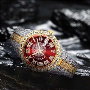Splendide montre sport à quartz pour homme, mouvement ETA, bracelet en silicone jaune, boîtier argenté/moissanite, cadran en cristal saphir - Product Image 5