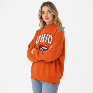 Sudadera de Cuello Alto para Mujer OHIO, Sudadera de Invierno de Alta Calidad con Letras Aplicadas Personalizadas - Product Image 2
