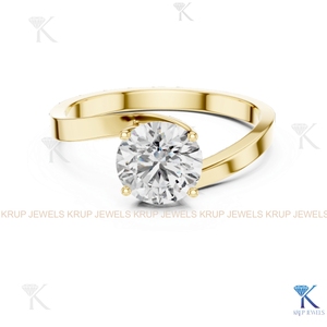 แหวนหมั้นเพชรทรงกลมเจียระไนแบบ IGI Certified Lab Grown Diamond ประดับบนตัวเรือนทองคำแท้ทรงมงกุฎ ดีไซน์วินเทจลายฉลุ - Product Image 5