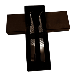 Pinces à épiler pour extensions de cils en acier inoxydable de haute qualité, antistatiques, durables, 90 degrés, 12 cm/14 cm, pinces de précision fines - Product Image 1