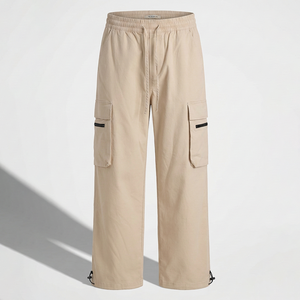 Pantalones Cargo Casuales para Hombre, Ecológicos, 98% Algodón BCI, 2% Elastano, con Logotipo Personalizado en la Cintura y Etiqueta Privada Disponible - Product Image 1