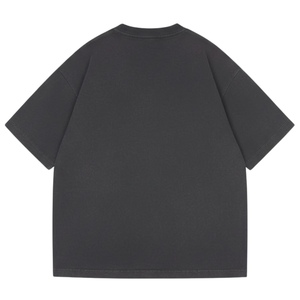 T-shirt vierge pour homme, super lourd, noir délavé, coupe oversize, manches courtes, col rond en coton, uni, vente en gros OEM - Product Image 2