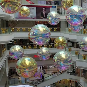 Giant Event Decoration PVC Nightclub Inflatable Balloon Disco Party Wedding Gold Silver Floating Sphere Inflatable Mirror Ball