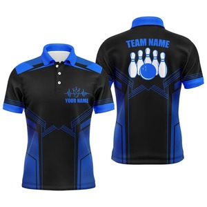 เสื้อโบว์ลิ่งแบบสั่งทำพิเศษ พิมพ์ลายแบบ Sublimation เสื้อทีมชาย แขนสั้น คอปก ผ้าโพลีเอสเตอร์ผสมคอตตอน ทอแบบลำลอง - Product Image 6