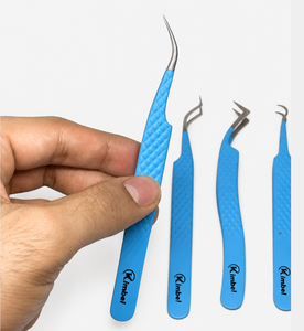 Pinzas Profesionales de Acero Inoxidable para Extensión de Pestañas, Puntas Puntiagudas, Alta Precisión, Agarre Perfecto, Antideslizantes, Puntas de Fibra y Sin Fibra - Product Image 3