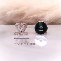 Pendientes de tuerca de oro blanco macizo de 18 quilates para mujer Sheri Jewels, estilo flor simple, con zafiro azul y diamante ovalado, engaste de garra, regalo