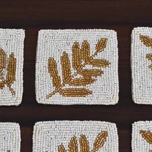 Decorative Beaded Embroidery <b>Drink</b> <b>Coasters</b> for Coffee Table, Restaurant, Cafe and Office Table Setting By AALIYAN IMPEX - Product Image 3