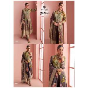 Aujourd'hui, nous présentons le costume Salwar Pulkari de la créatrice Sayuri en soie de qualité supérieure avec un imprimé numérique élégant et une magnifique broderie de sequins. - Product Image 5