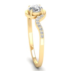 Bagues de fiançailles REYES personnalisées en argent sterling 925 avec moissanite taille ronde 0,58 carat, or blanc 14 carats, cadeau d'anniversaire, bijoux - Product Image 3