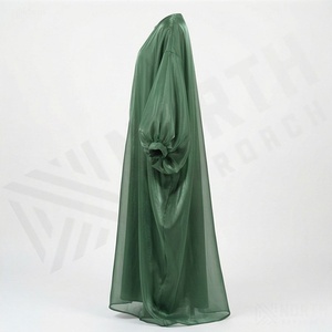 Abaya en Viscose Soyeuse pour Femmes – Robe Longue Ample en Soie Musulmane – Vêtement Islamique Élégant Deux Pièces – Vente en Gros - Product Image 3