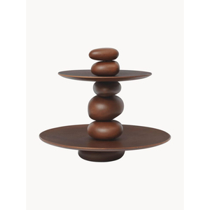 Ensemble de supports à gâteaux multicouches en bois, design unique et élégant, de qualité supérieure, réutilisables, pour la présentation de desserts à la maison et en hôtel. - Product Image 1