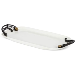High End Quality Oval Metal Decorative Tray With Gold Pomegranate Handles Traditional Design Single Piece - Product Image 2