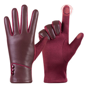 New Winter Season Fashion Women Lady Soft Leather Dressing <b>Gloves</b> Winter Warm with fur women Driving <b>Gloves</b> - Product Image 2