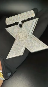 Colgantes de Cadena con Letra Única Personalizada de Plata 925 y Moissanita, Estilo Hip Hop, Chapados en Oro para Hombres y Mujeres - Product Image 5