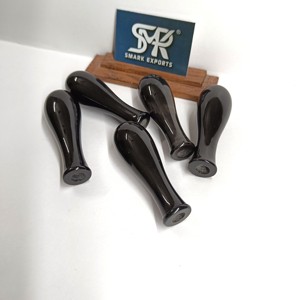 Mango de herramienta artesanal de cuerno de búfalo ecológico, liso, negro y redondeado para manualidades y trabajos de reparación. - Product Image 4