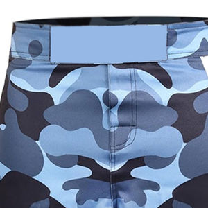 Shorts de combat MMA pour hommes, camouflage bleu, séchage rapide, polyester, coupe classique, avec bande latérale, personnalisables, confortables, portables, qualité supérieure, nouveauté - Product Image 6