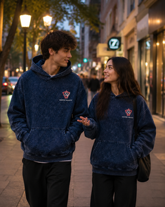 Custom Logo Vintage Acid Wash <b>Navy</b> <b>Hoodie</b> <b>Men</b> Regular Fit Pullover Streetwear Front Kangaroo Pocket 100% Cotton Eco-Friendly - Product Image 6