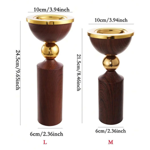Quemador de Incienso de Madera y Metal con Detalles Plateados Pulidos y una Base Cilíndrica Elegante, que Eleva Cualquier Espacio con Estilo - Product Image 4