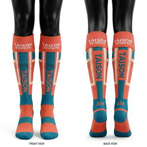 <b>Men</b> and women Gaelic Football <b>Socks</b> Premium Polyester Cotton Blend Breathable Jacquard Knit Custom Logo <b>Yellow</b> Blue Panel Design - Product Image 4