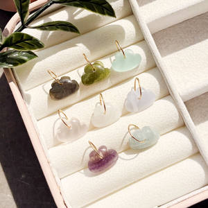 Pendentif Nuage en Agate Bleue Faite à la Main avec Anneau de Liaison Plaqué Or, Breloque de Guérison en Pierre Précieuse pour Collier, Cadeau de Saint-Valentin - Product Image 5