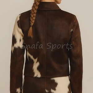 Chaqueta de Cuero Vacuno Personalizada con Múltiples Estándares para Mujer, Chaqueta de Invierno Acolchada Informal con Cuello de Piel de Cordero Estilo Top Gun - Product Image 2