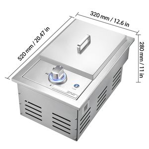 Quemador Lateral de Propano Líquido de 17,000 BTU para Estufas de Gas, Acero Inoxidable 304, Cocina Exterior, Convertible a Gas Natural - Product Image 2