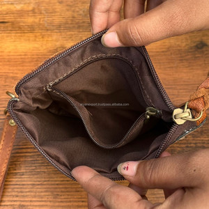 กระเป๋าคลัทช์ใบเล็ก100% หนังวัวแท้กระเป๋าซิปยาวสำหรับผู้หญิงขายส่งใหม่ - Product Image 6