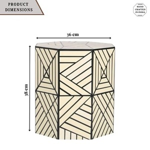 Table basse artisanale écologique en os incrusté, design moderne, pour baptême, utilisation dans le salon, provenant de l'Uttar Pradesh - Product Image 4
