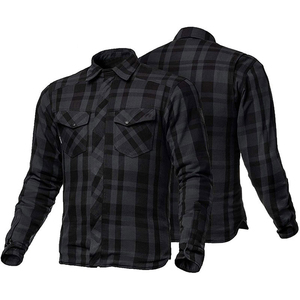 Men's Soft Black Yarn Dyed Flannel Casual <b>Shirt</b> for Motorbike Riding Breathable Anti-Wrinkle CE Approved 5 Spot Protected Armor - Product Image 1