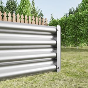 Silver Metal Raised Garden Bed Kit 7.6x3.7x0.98ft for Flower <b>Planters</b> <b>Vegetables</b> & Herbs - Product Image 5