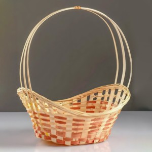 Cesta de bambú tejida a mano para niña, cestas con asas para almacenamiento versátil, precio económico - Product Image 1