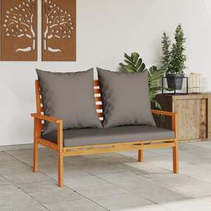 Banc de jardin en bois d'acacia massif gris foncé de 47,2 pouces de long - Product Image 3