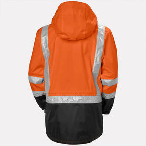 Unisex High Visibility Waterproof CE Certified Polyester Safety Jacket Reflective <b>Workwear</b> <b>Winter</b> Construction Parka Hood High - Product Image 4