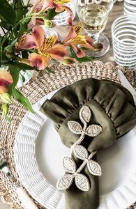 Anillo para Servilletas de Rafia Hecho a Mano, Decoración de Mesa Estilo Bohemio, Forma Irregular, Decoración del Hogar, 1 Pieza - Product Image 5